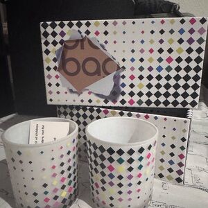 Bloomingdale's Glass Votive Candle Holders Diamond Print, Set of 2